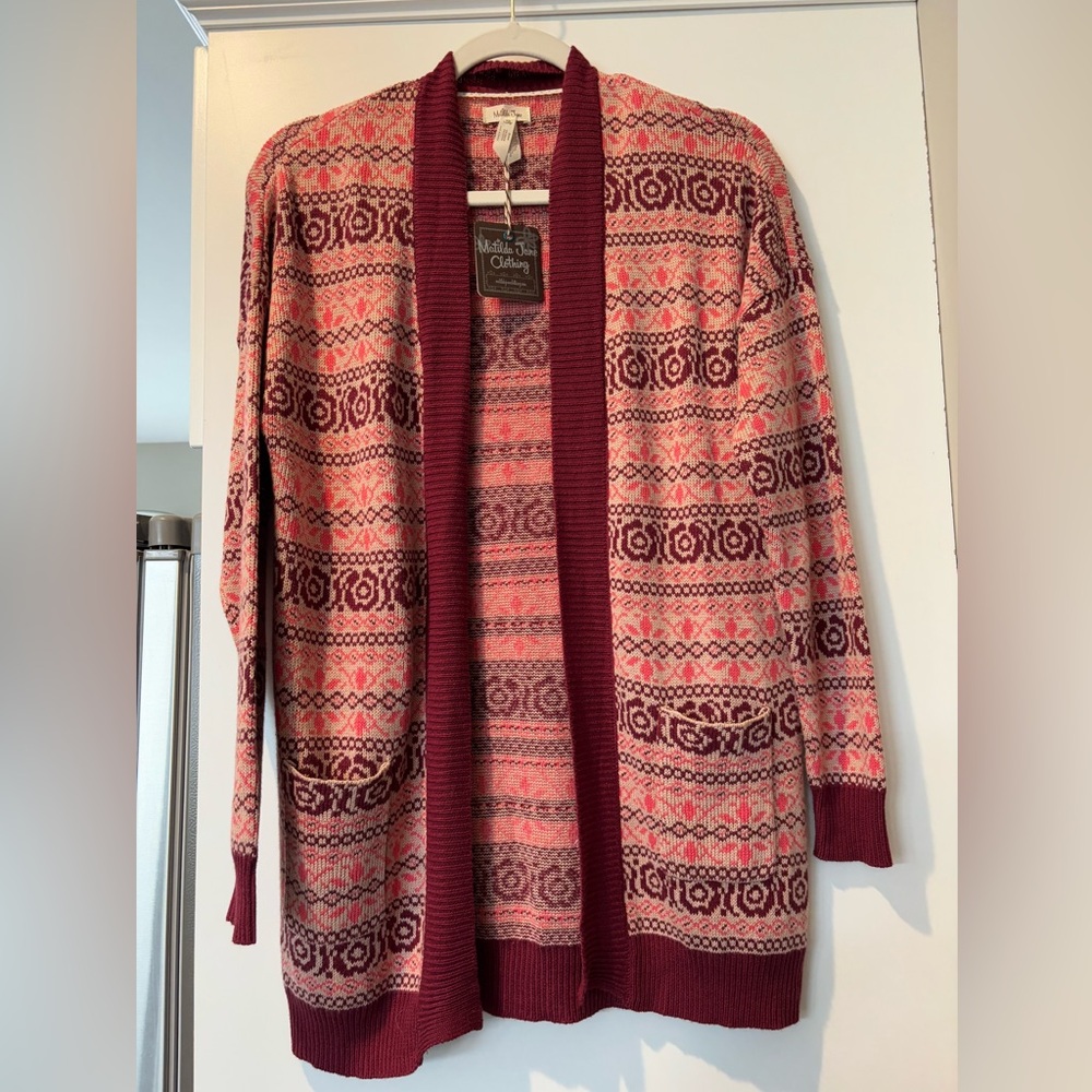 MATILDA JANE WOMEN'S XS PINK HARMONY OPEN CARDIGAN New with tags!!